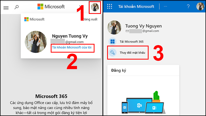 Nhấn Thay đổi mật khẩu